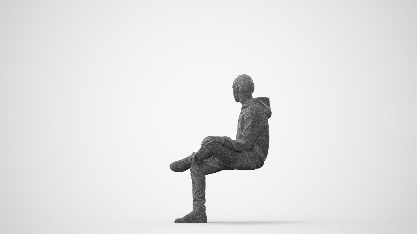 realistic 3D boy casual kids, scanned archviz people for Blender and 3ds Max, square thumbnail