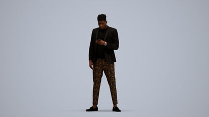 3D people model man casual standing, scanned human for 3ds Max rendering, standing pose render