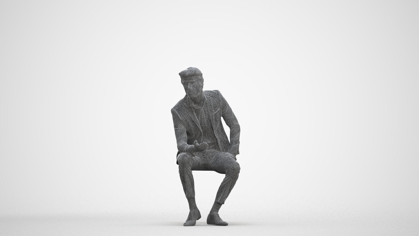 photogrammetry 3D man business, realistic human model archviz FBX, three-quarter front view render