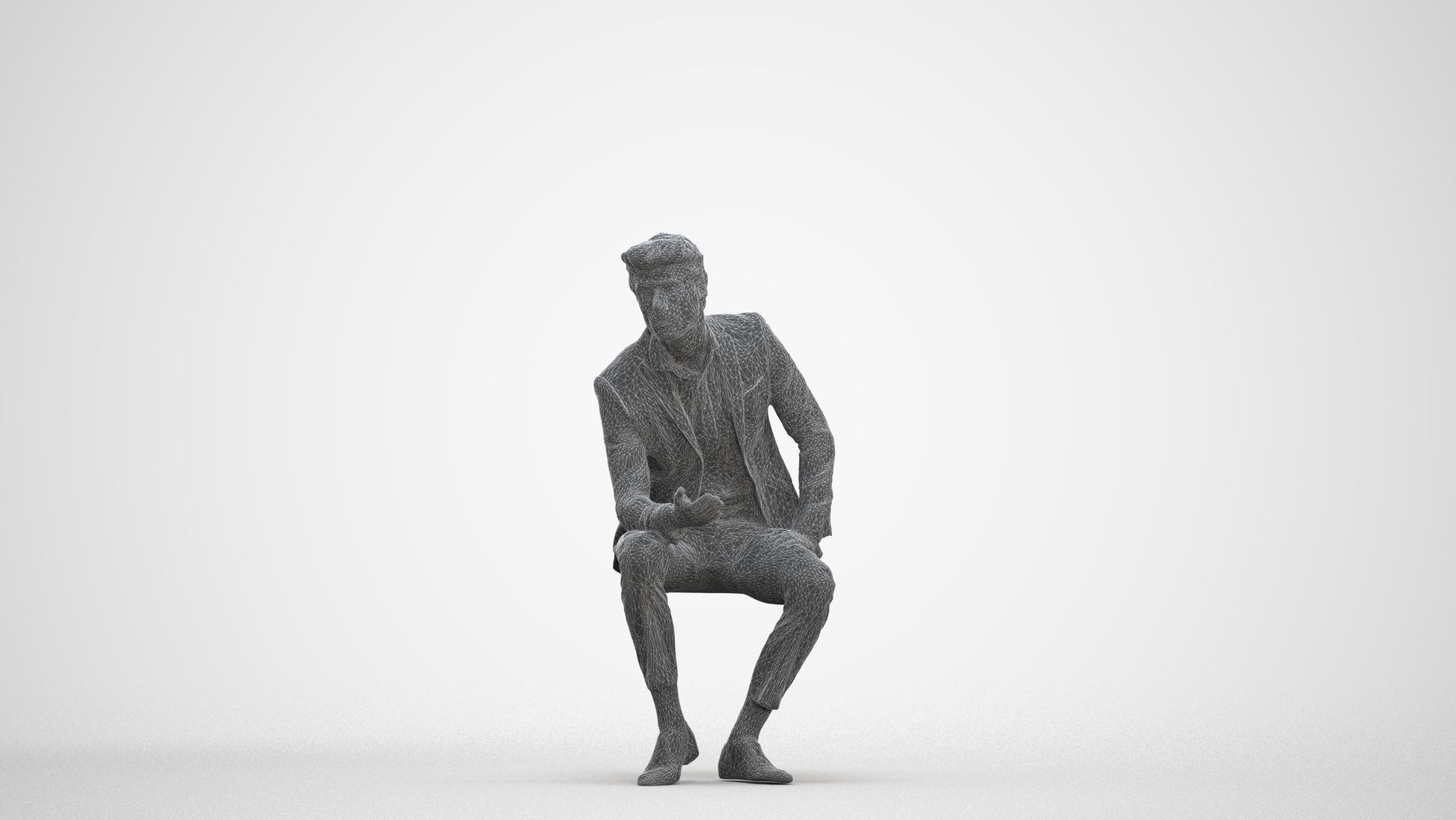 photogrammetry 3D man business, realistic human model archviz FBX, three-quarter front view render