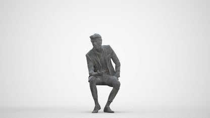 photogrammetry 3D man business, realistic human model archviz FBX, three-quarter front view render
