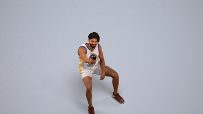 3D people model man sport, scanned human for 3ds Max rendering, back view render