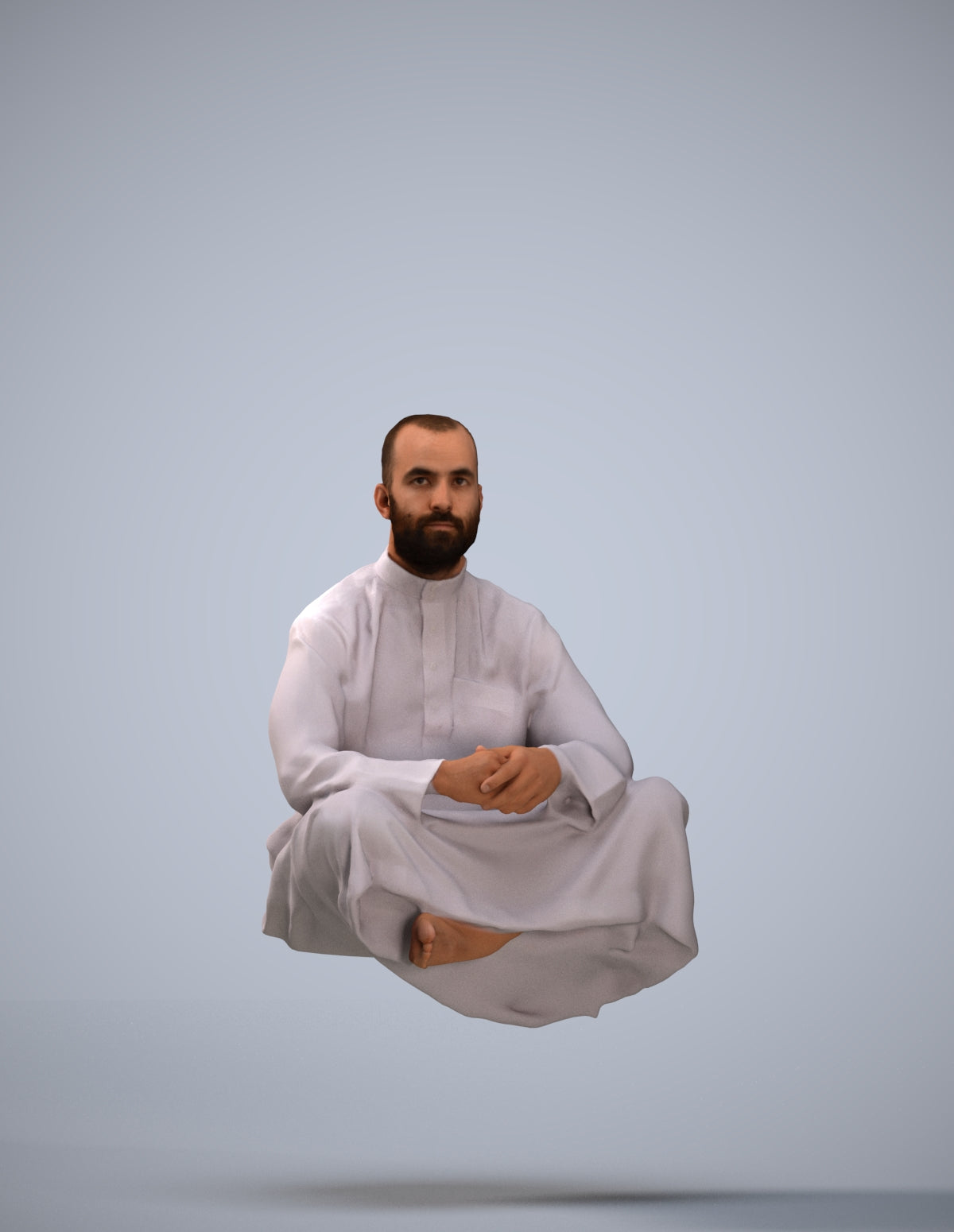3D human model man sitting, photogrammetry scanned person for archviz