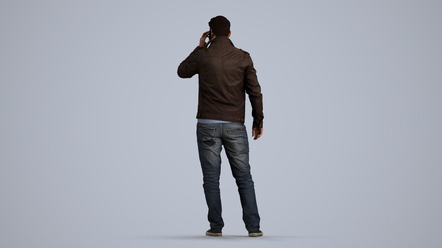 realistic 3D people man casual standing, render-ready for V-Ray and Corona, FBX OBJ, front view render