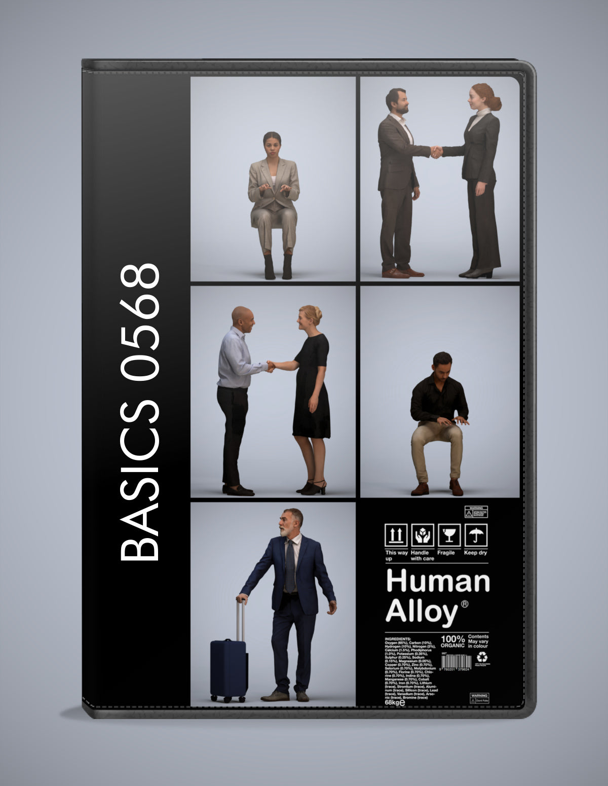 scanned 3D people business collection, 5 photogrammetry models for Enscape and V-Ray