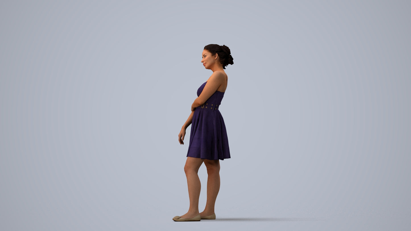 realistic 3D people woman formal formalaffairs, render-ready for V-Ray and Corona, FBX OBJ, three-quarter view render