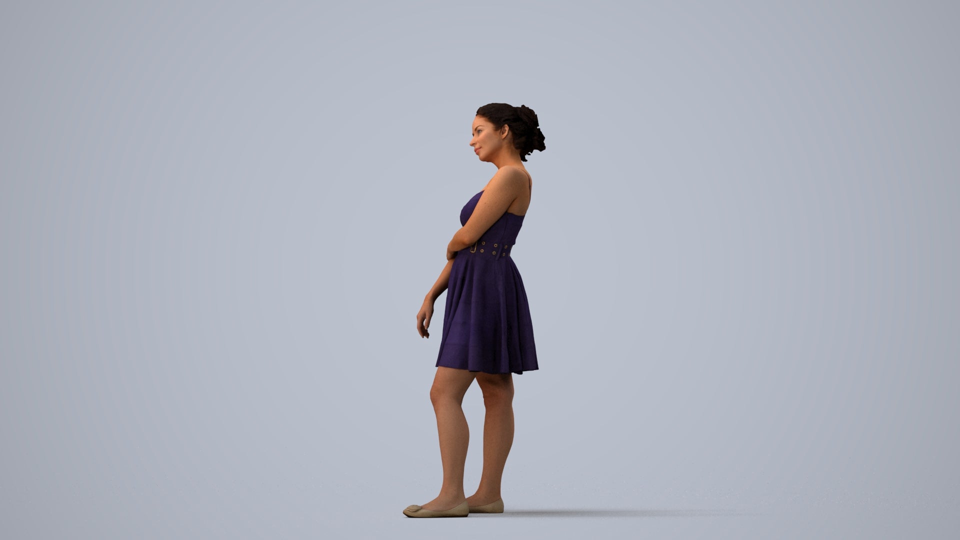 realistic 3D people woman formal formalaffairs, render-ready for V-Ray and Corona, FBX OBJ, three-quarter view render