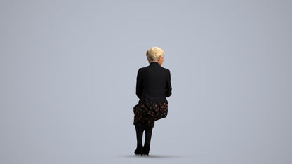 realistic 3D senior woman business, scanned archviz people for Blender and 3ds Max, front view render