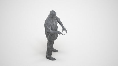 3D scanned man hospitality, photorealistic archviz people for Enscape and SketchUp, wireframe three-quarter view