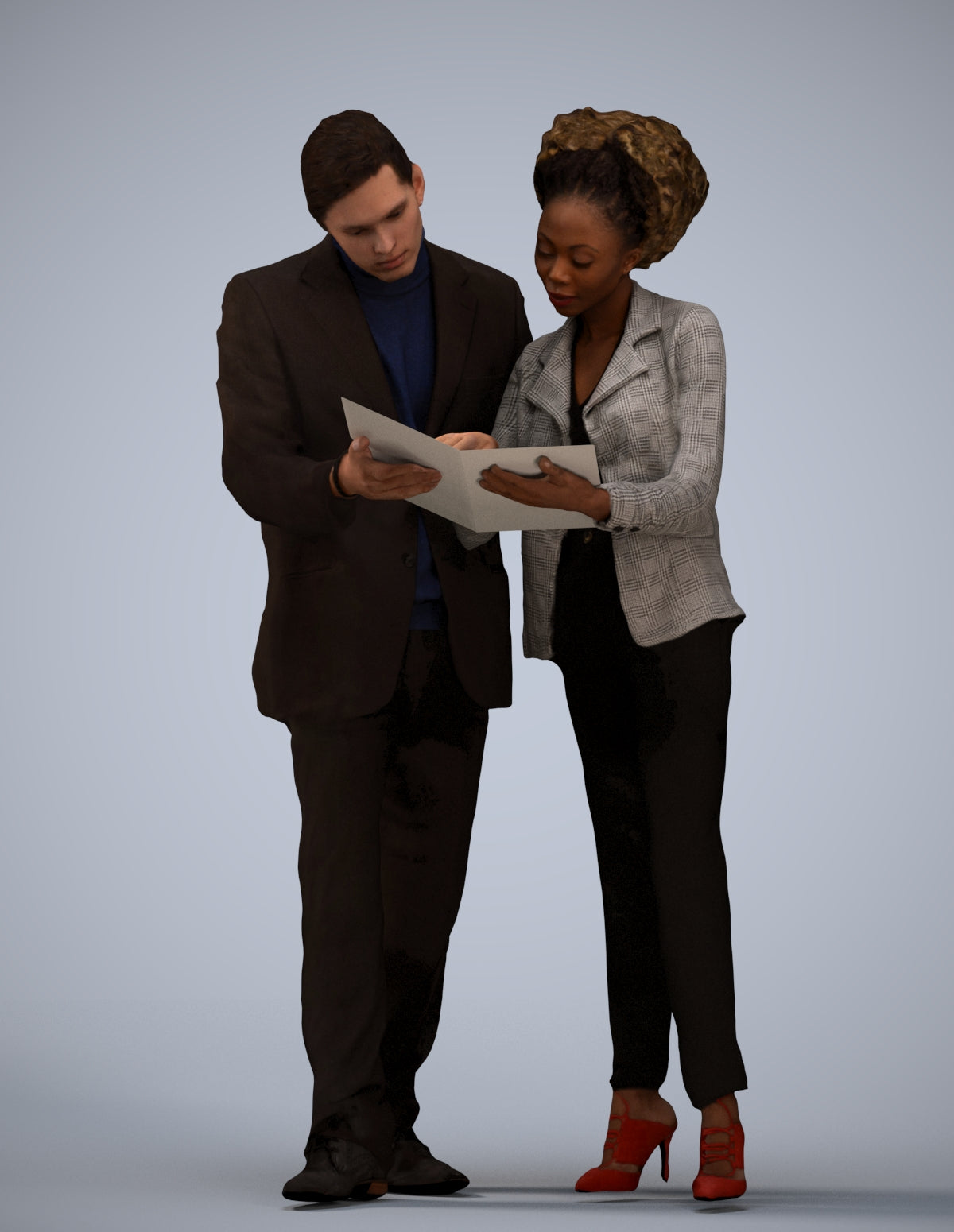 3D people model woman business, scanned human for 3ds Max rendering