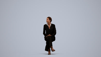 scanned 3D senior woman business, photogrammetry people for Enscape and V-Ray, standing pose render