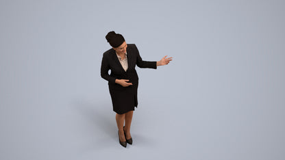 photogrammetry 3D woman hospitality, realistic human model archviz FBX, back view render