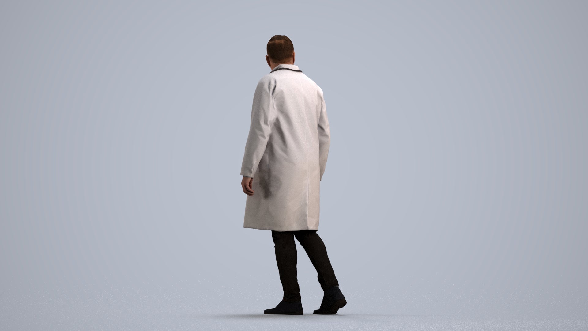 3D human model man medical, photogrammetry scanned person for archviz, front view render