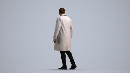 3D human model man medical, photogrammetry scanned person for archviz, front view render