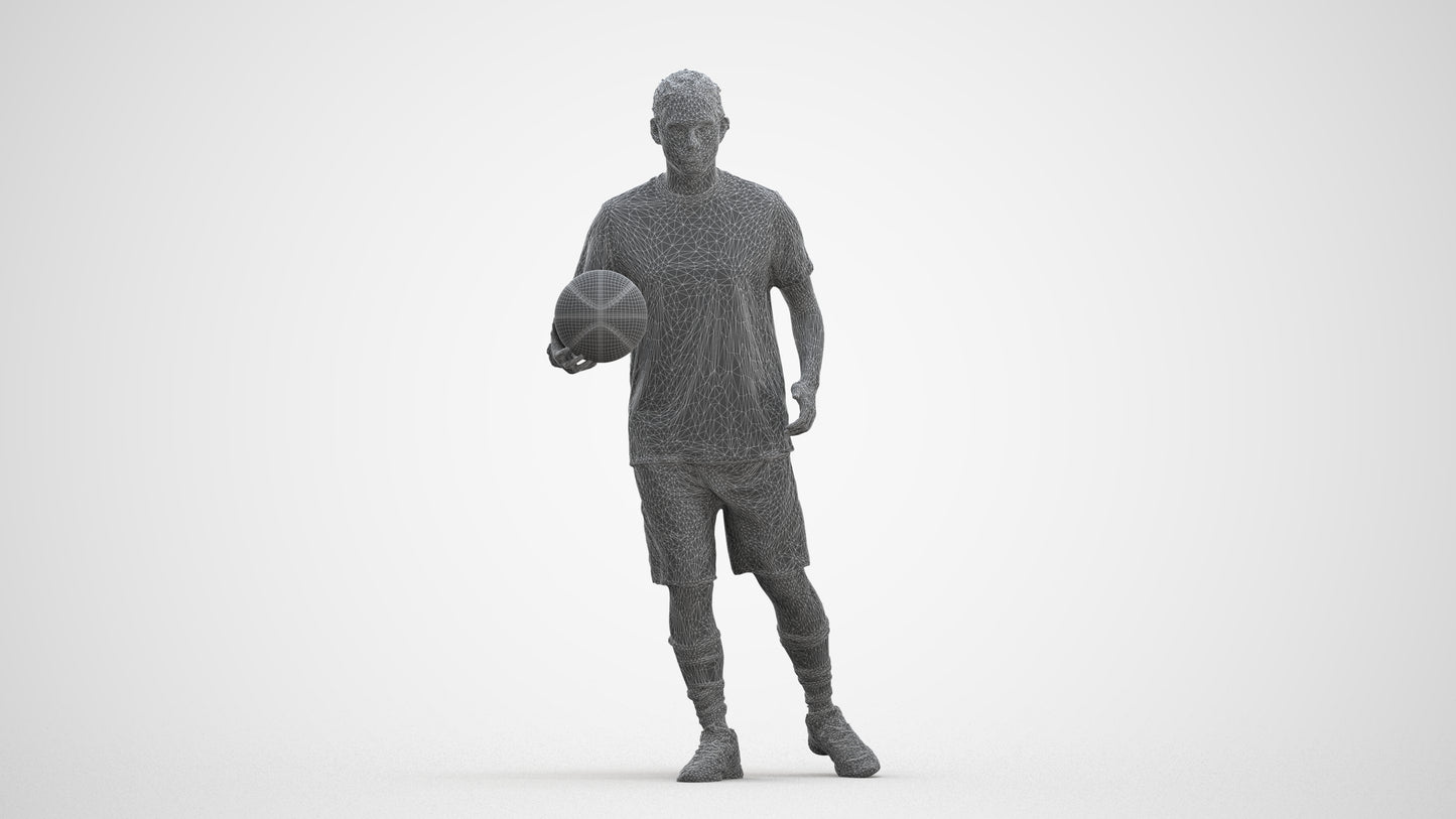 photogrammetry 3D man sport, realistic human model archviz FBX, three-quarter front view render