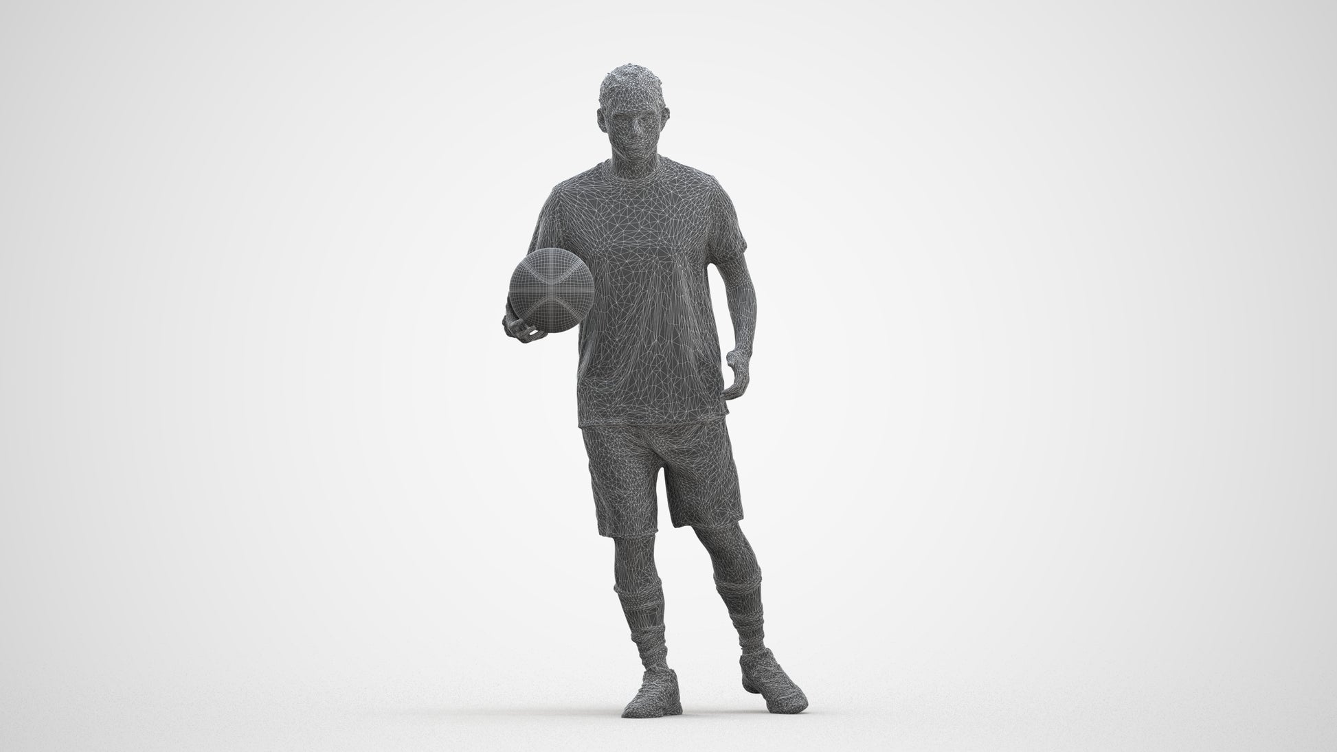 photogrammetry 3D man sport, realistic human model archviz FBX, three-quarter front view render