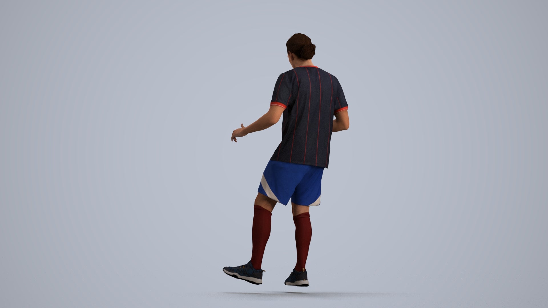 realistic 3D human man sport, archviz people FBX OBJ for Blender, front view render