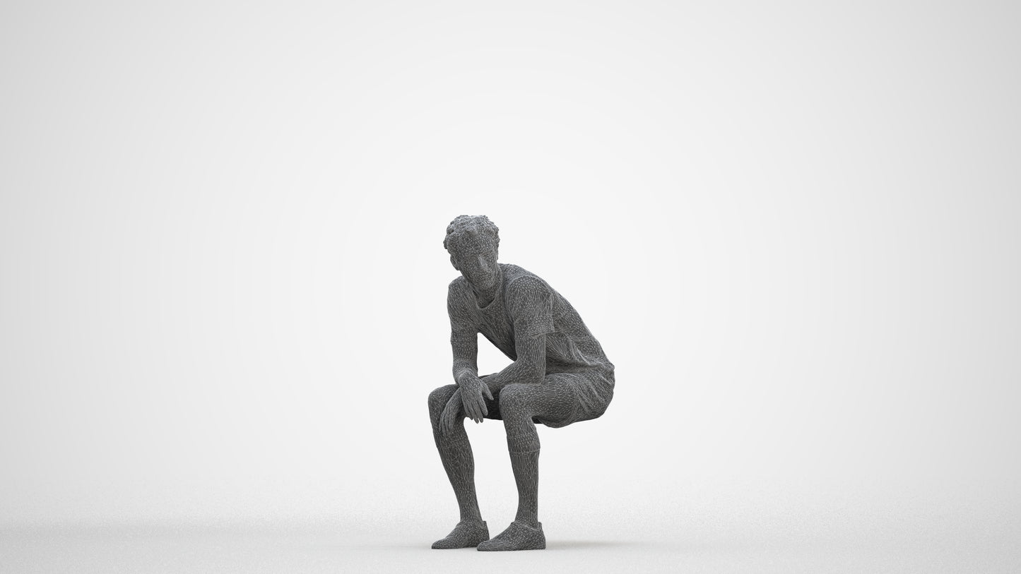 photogrammetry 3D man sport, realistic human model archviz FBX, three-quarter front view render