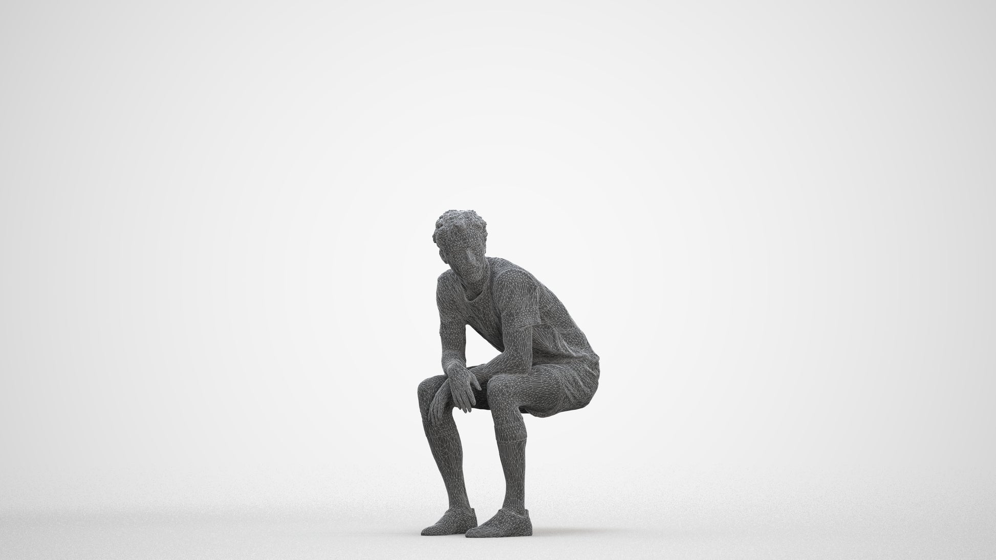 photogrammetry 3D man sport, realistic human model archviz FBX, three-quarter front view render