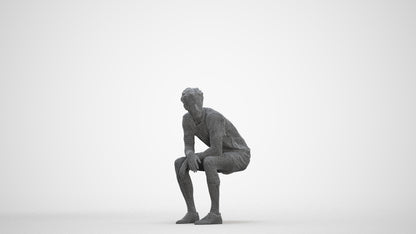 photogrammetry 3D man sport, realistic human model archviz FBX, three-quarter front view render