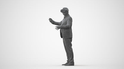 3D scanned man standing business, photorealistic archviz people for Enscape and SketchUp, square thumbnail