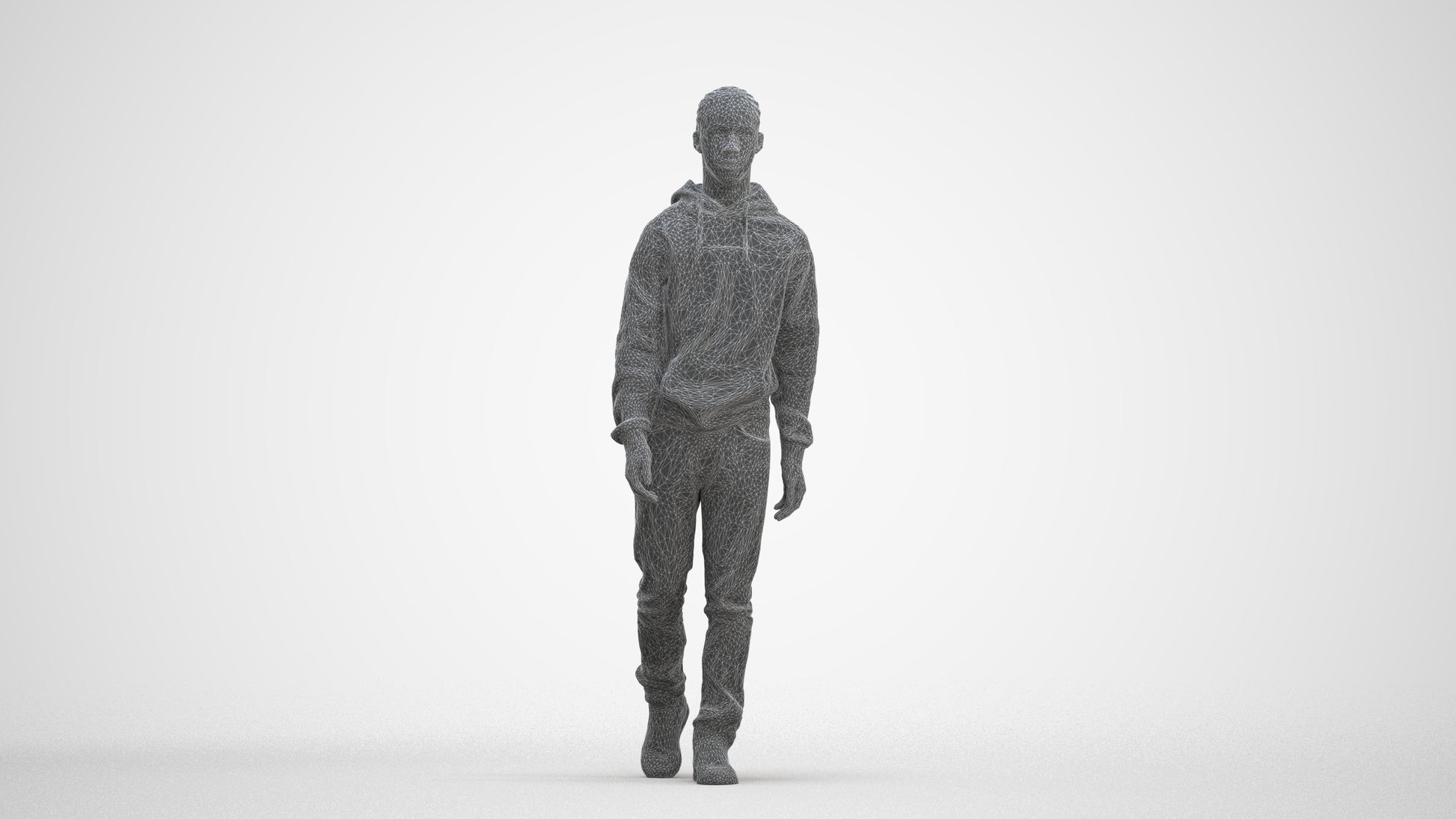 3D scanned boy kids casual, photorealistic archviz people for Enscape and SketchUp, three-quarter front view render