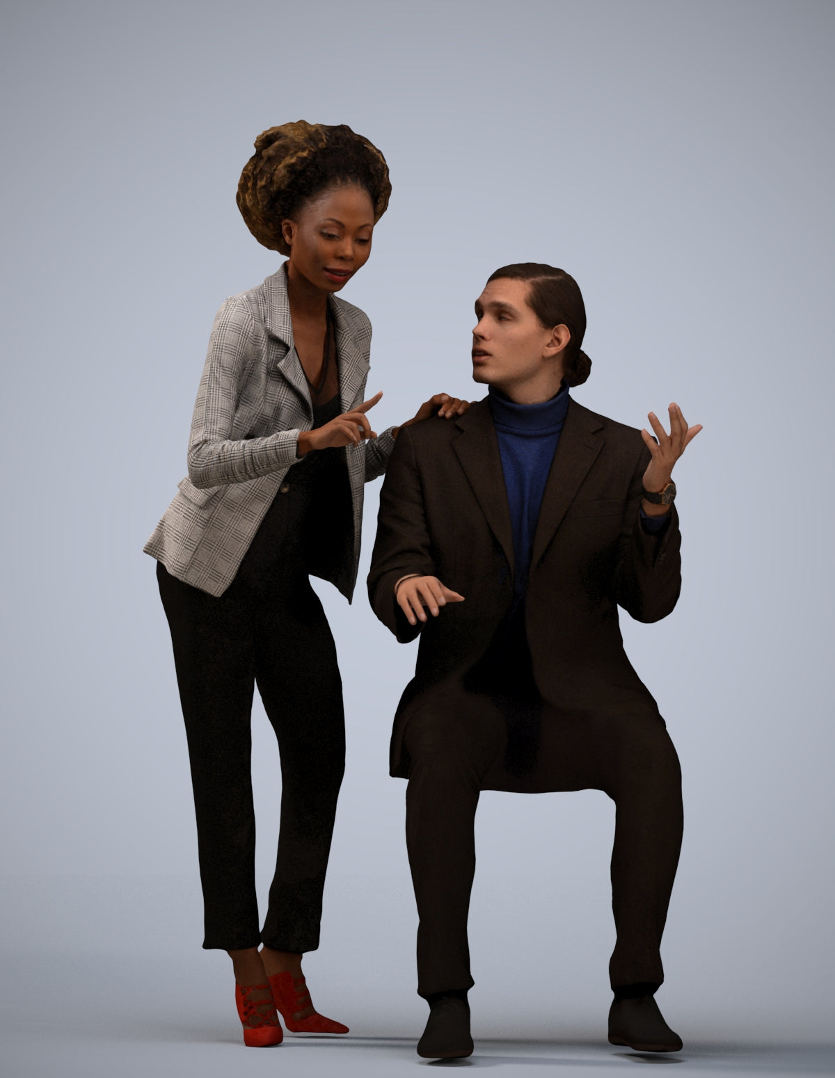 realistic 3D people woman business, render-ready for V-Ray and Corona, FBX OBJ