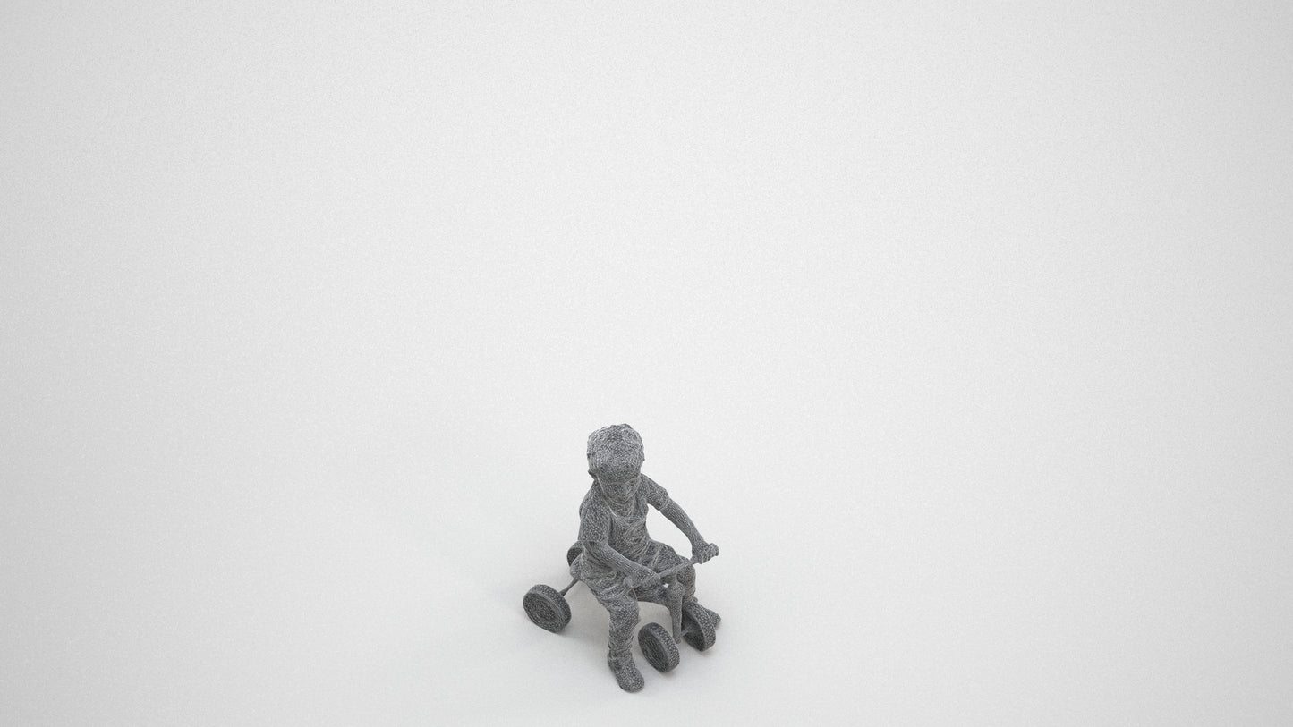 realistic 3D people boy casual kids, render-ready for V-Ray and Corona, FBX OBJ, wireframe three-quarter view