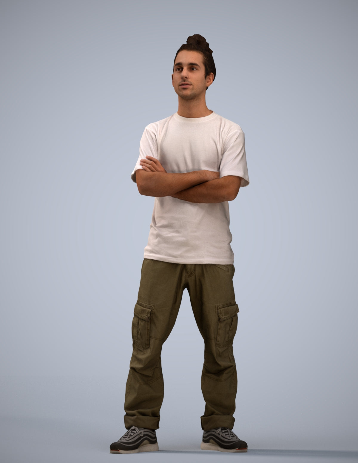 realistic 3D man casual standing, scanned archviz people for Blender and 3ds Max
