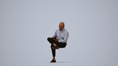 photogrammetry 3D man business kids, realistic human model archviz FBX, top-down view render