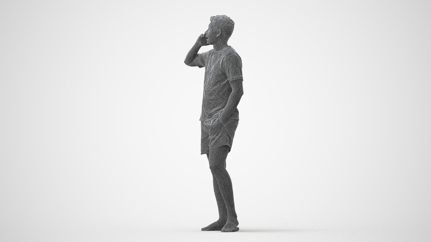 3D people model man casual standing, scanned human for 3ds Max rendering, square thumbnail