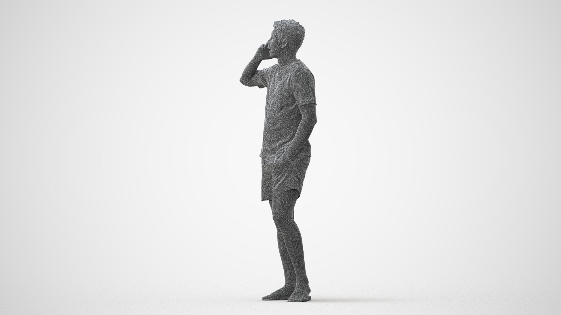 3D people model man casual standing, scanned human for 3ds Max rendering, square thumbnail
