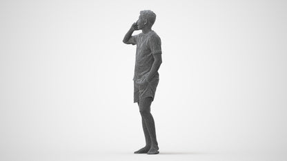 3D people model man casual standing, scanned human for 3ds Max rendering, square thumbnail