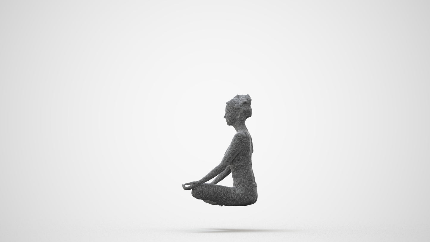 3D human model woman sport, photogrammetry scanned person for archviz, square thumbnail