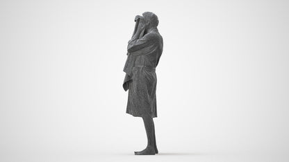 realistic 3D man bathroom, scanned archviz people for Blender and 3ds Max, square thumbnail