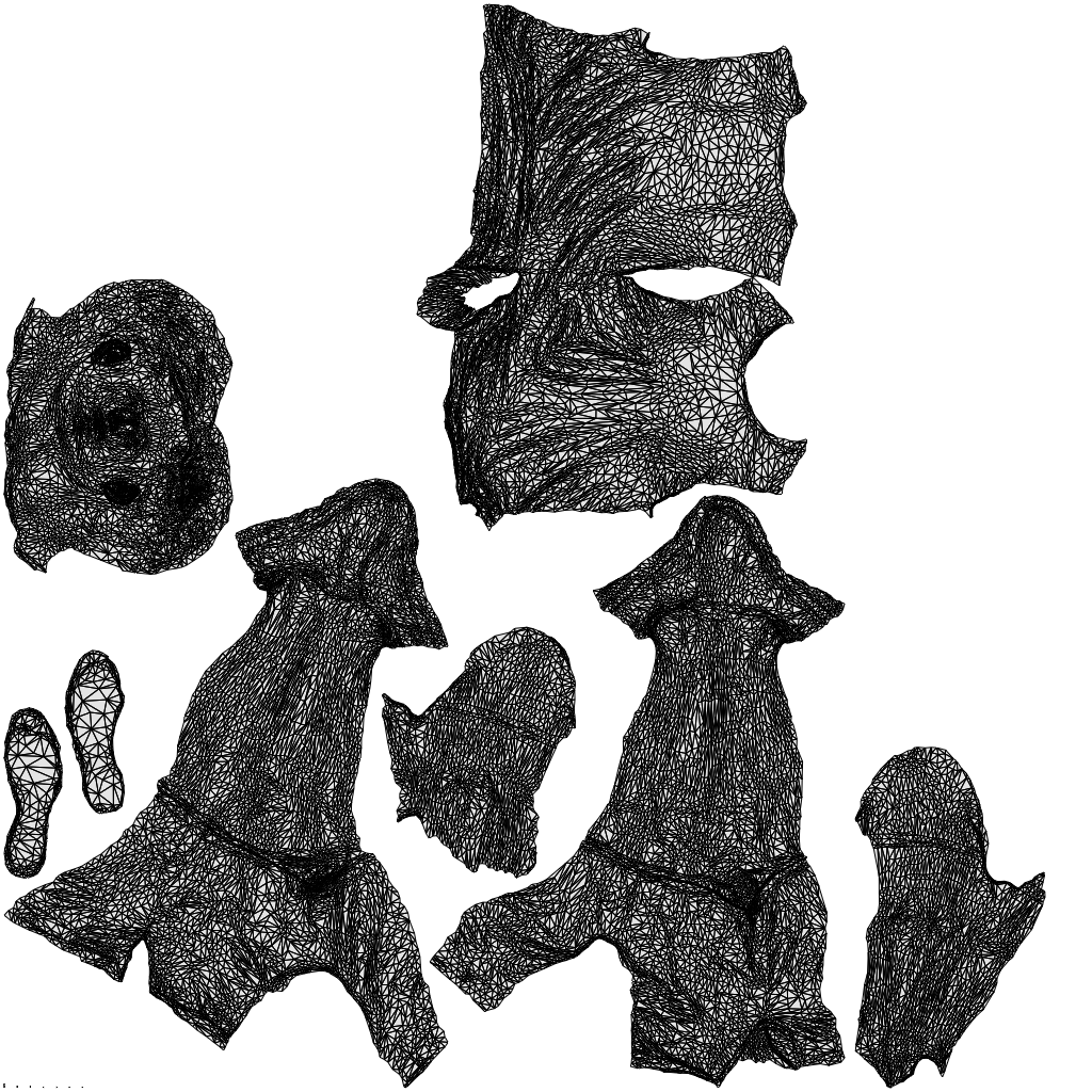 3D people model man casual standing, scanned human for 3ds Max rendering, wireframe top-down view