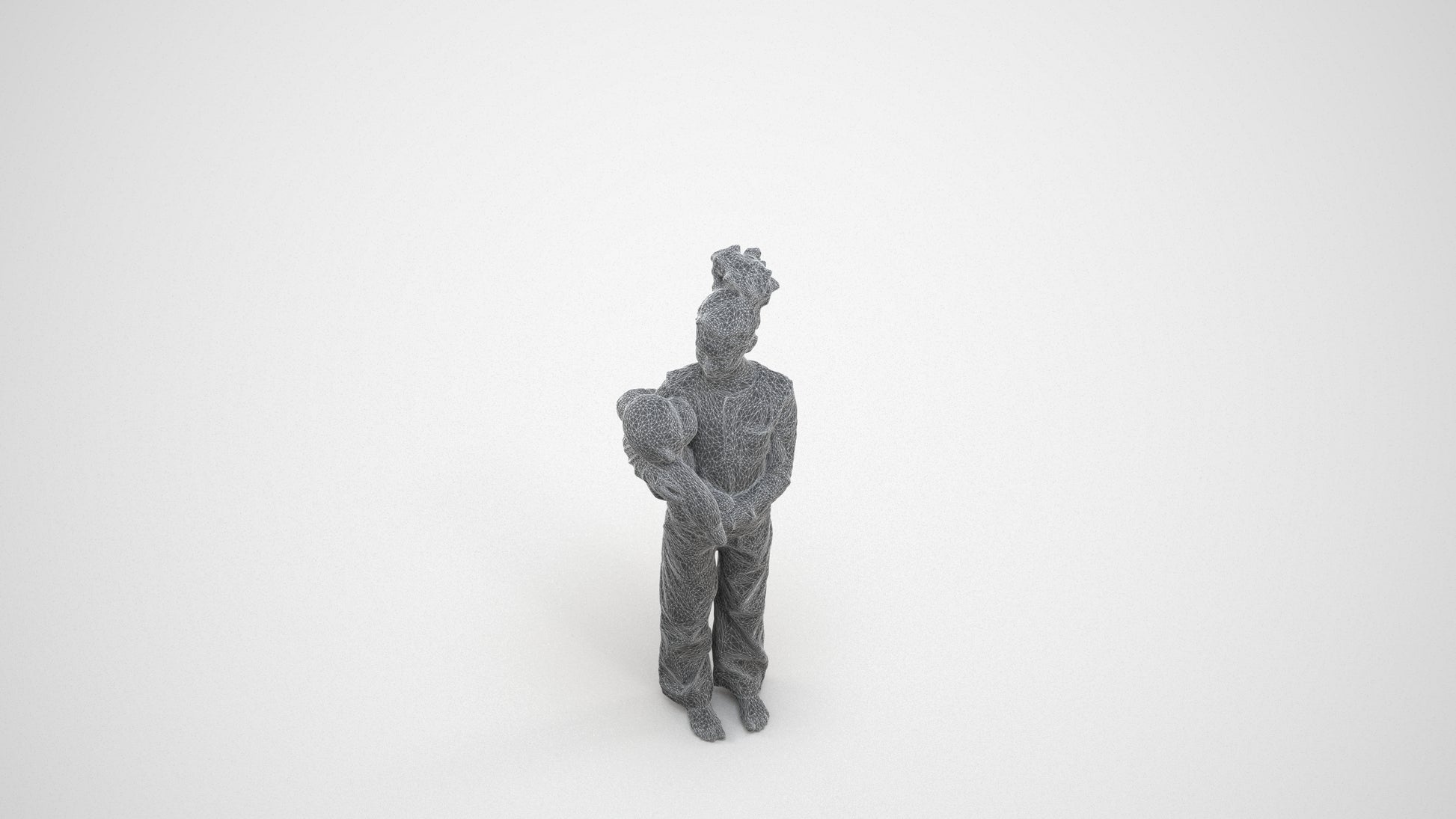 3D people model girl casual kids, scanned human for 3ds Max rendering, wireframe three-quarter view