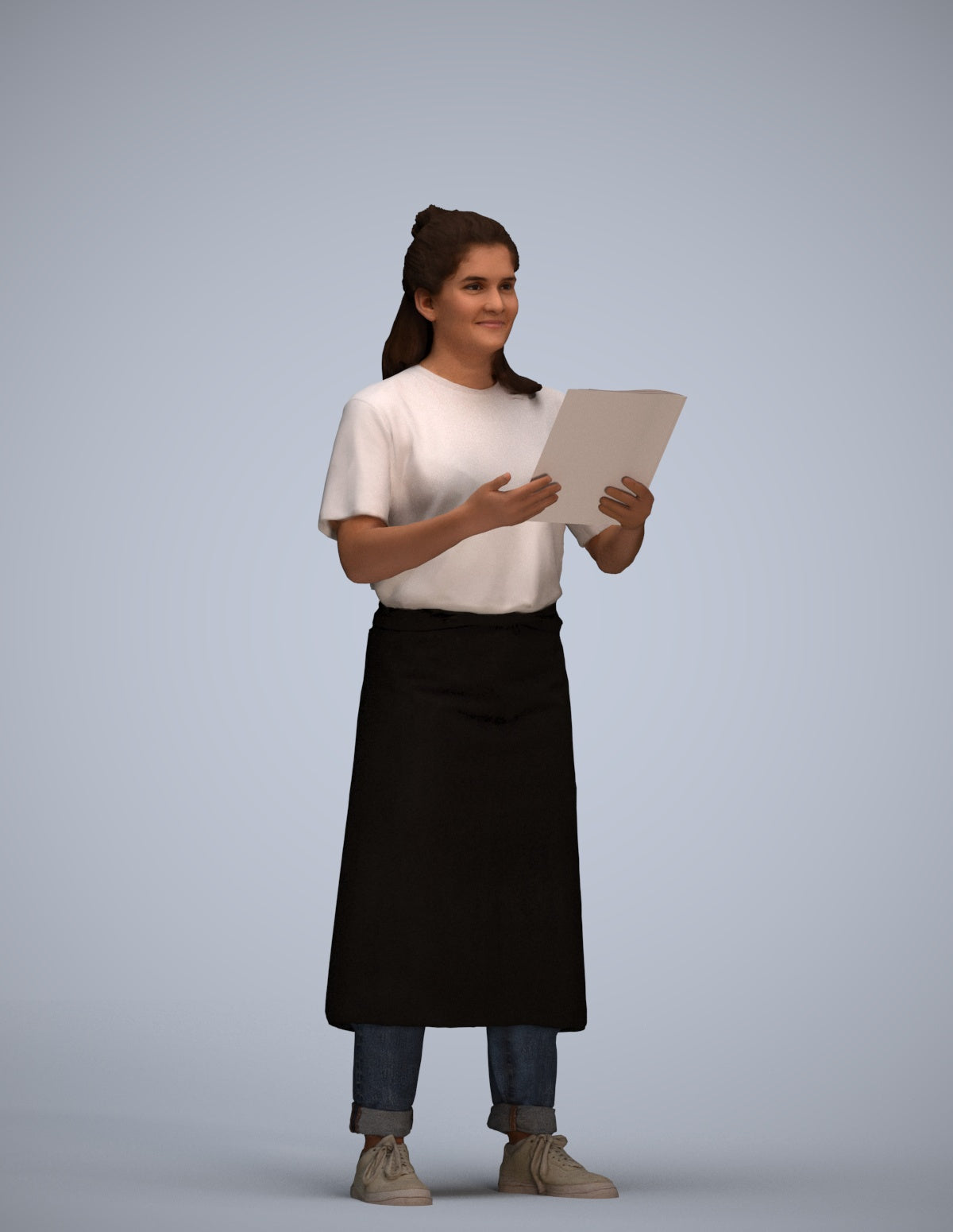 realistic 3D people woman hospitality, render-ready for V-Ray and Corona, FBX OBJ