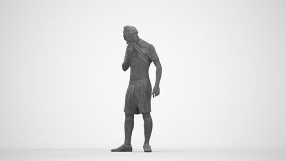 3D human model man sport, photogrammetry scanned person for archviz, wireframe back view