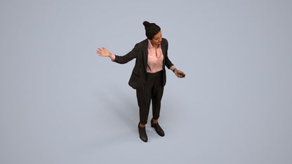 photogrammetry 3D woman business, realistic human model archviz FBX, back view render