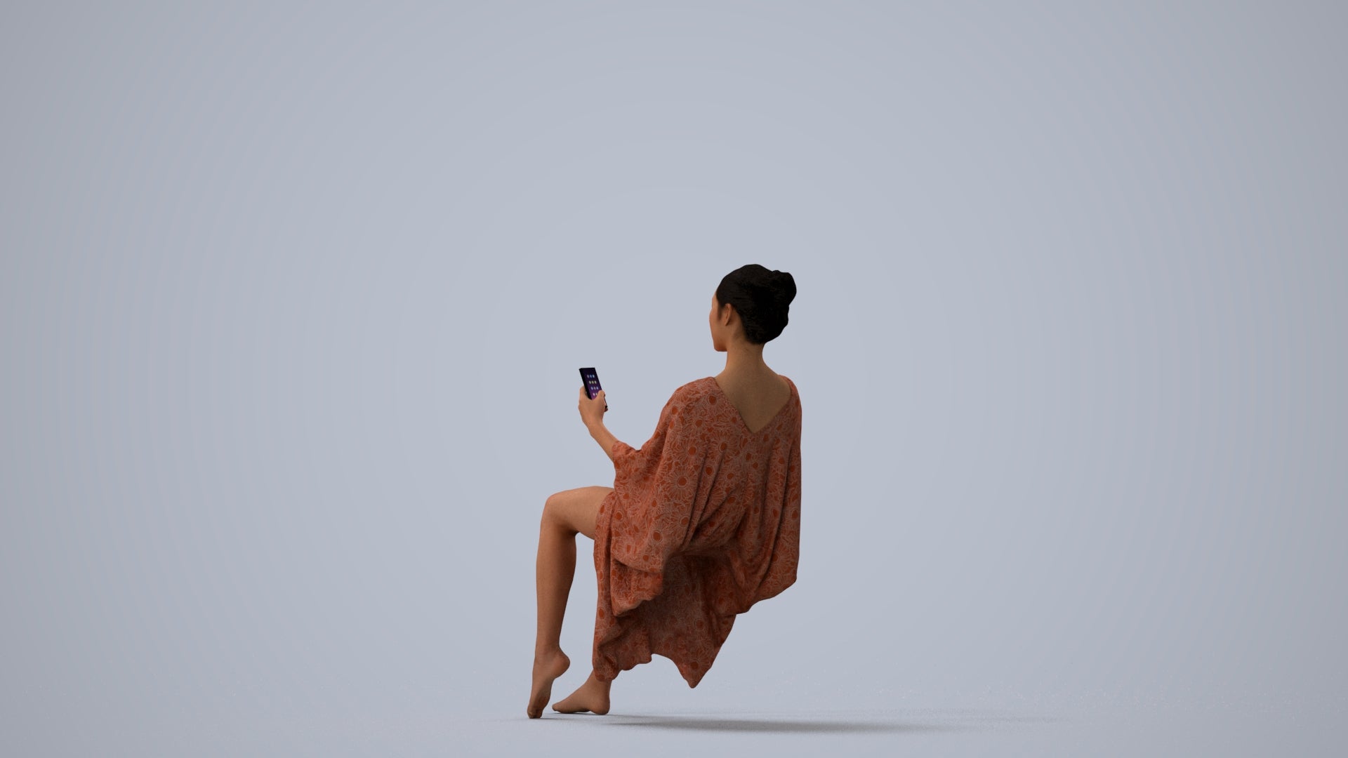 realistic 3D woman pool, scanned archviz people for Blender and 3ds Max, three-quarter view render