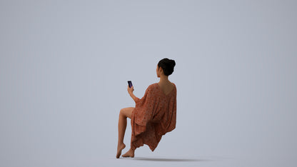 realistic 3D woman pool, scanned archviz people for Blender and 3ds Max, three-quarter view render