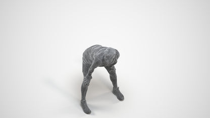 realistic 3D man sport, scanned archviz people for Blender and 3ds Max, wireframe three-quarter view