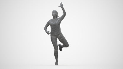 realistic 3D woman sport, scanned archviz people for Blender and 3ds Max, wireframe back view