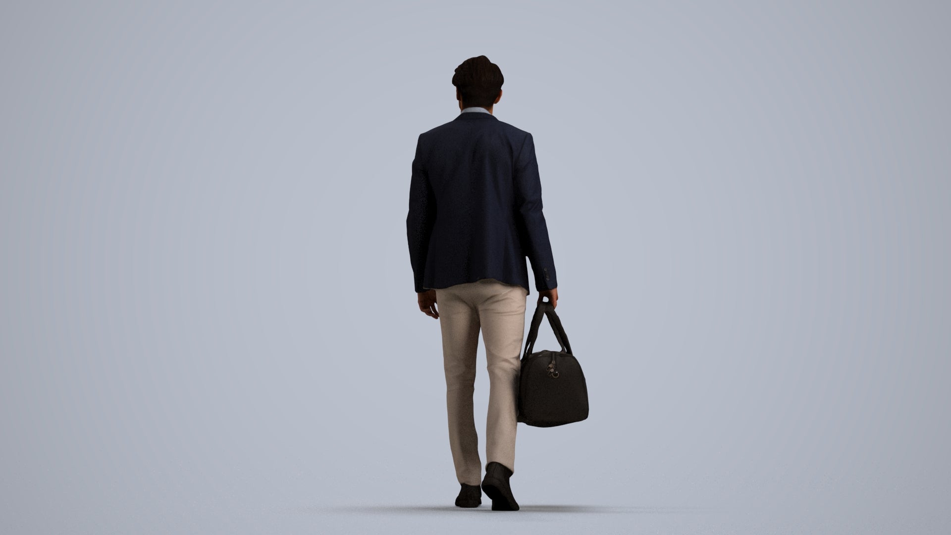 3D people model man business, scanned human for 3ds Max rendering, front view render