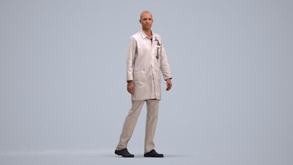 realistic 3D man medical, scanned archviz people for Blender and 3ds Max, standing pose render