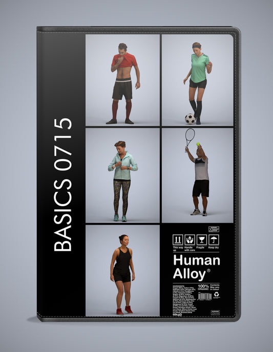 5 3D scanned people sport, photorealistic archviz pack for Enscape and SketchUp