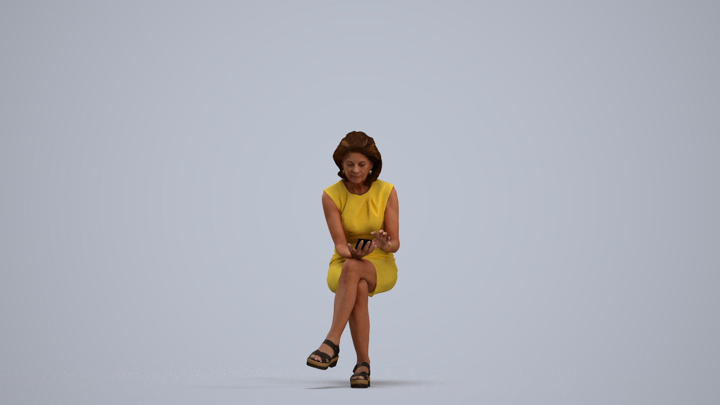 realistic 3D people woman business sitting, render-ready for V-Ray and Corona, FBX OBJ, standing pose render