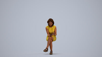 realistic 3D people woman business sitting, render-ready for V-Ray and Corona, FBX OBJ, standing pose render