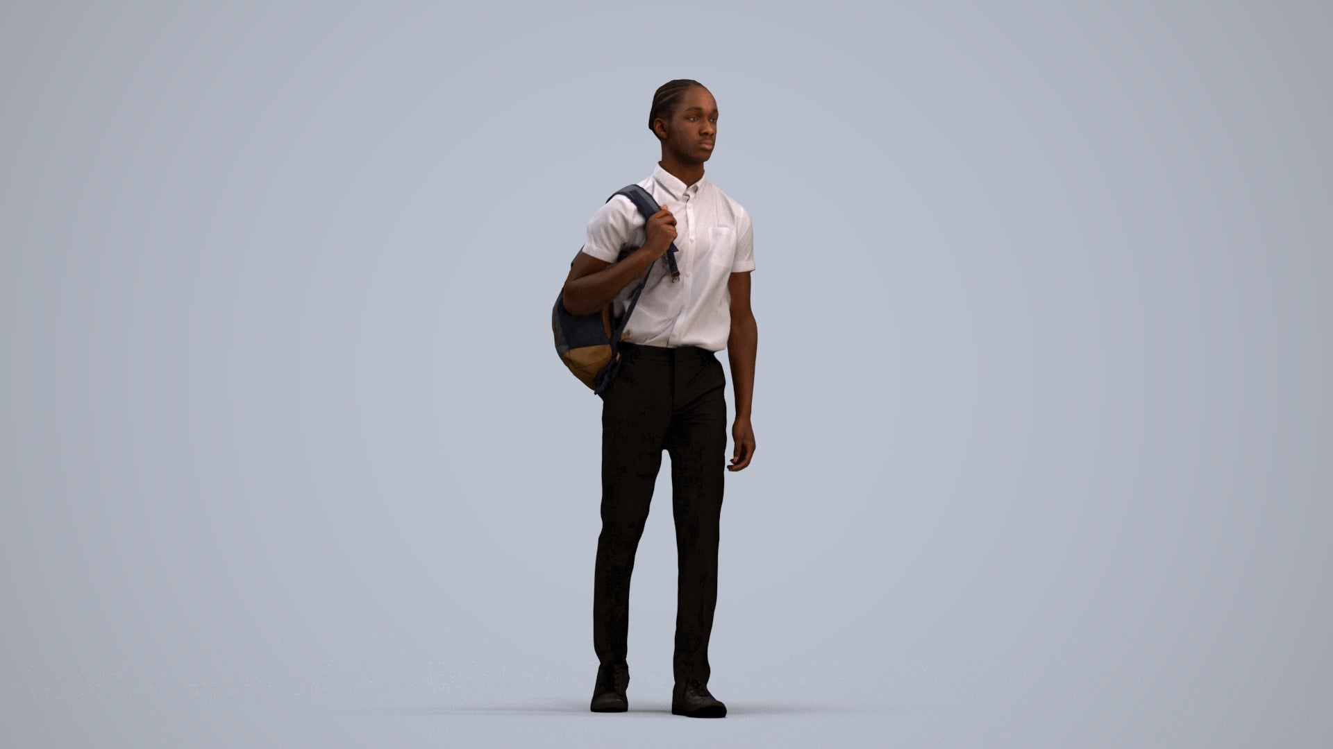 scanned 3D boy kids, photogrammetry people for Enscape and V-Ray, standing pose render